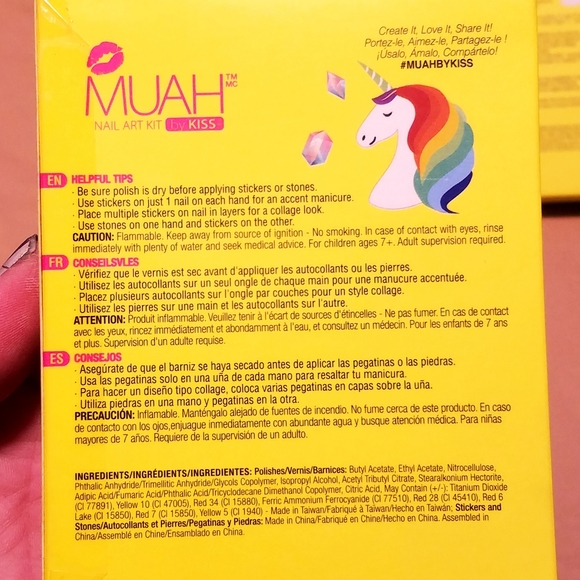 NWT MUAH What's Trending Nail Art Kit by Kiss 5-pc RAINBOW UNICORN Set! - Picture 9 of 16